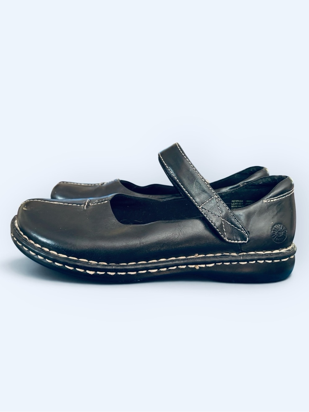Earth Spirit Black Leather Mary Jane Comfort Flats Size 7.5